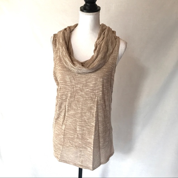 New York & Company Tops - NWOT Taupe Stretchy Knit Cowl Sleeveless Top XL